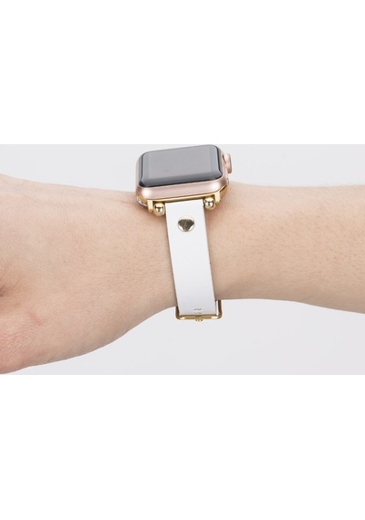Apple Watch Uyumlu Deri Kordon 38-40-41mm Frg F3 Beyaz