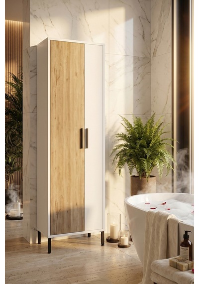 Yurudesign Daisy Çok Amaçlı Dolap Vileda Banyo Dolabı, Keçe-Beyaz Çok Renkli