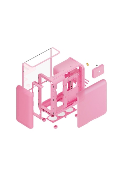 X50 Strawberry Milk Temperli Cam Usb 3.2 Atx Mid Tower Gaming Kasa Cs-hyte-x50g-sm