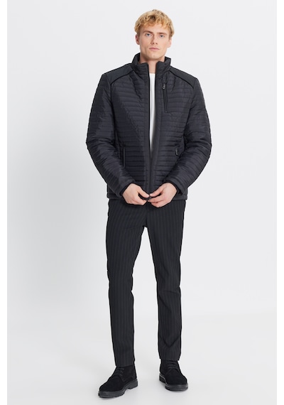 AC&Co / Altınyıldız Classics  Erkek  Sıyah Standart Fit Normal Kesim Dik Yaka Desenli Mont Siyah