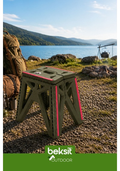 Outdoor Herkül M Katlanır Reflektörlü Tabure Haki Yeşil Yeşil Yeşil