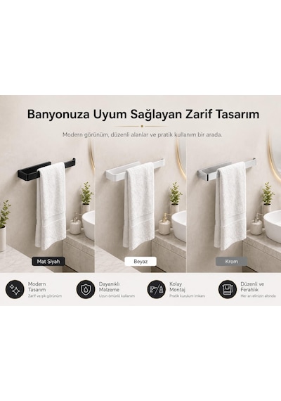 Lamalı Siyah Yapışkanlı Lüks Tasarım Solo Peçetelik, Metal Havluluk, Hem Yapışkanlı Hem Vidalı Montajlı, Banyo Ve Mutfak İçin Modern Duvar Havlu Askısı Çok Renkli Lamalı Siyah Yapışkanlı Lüks Tasarım Solo Peçetelik, Metal Havluluk, Hem Yapışkanlı Hem Vidalı Montajlı, Banyo Ve Mutfak İçin Modern Duvar Havlu Askısı Çok Renkli