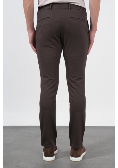 İmza Kahverengi Yan Cep Slim Fit Esnek Jogger Pantolon 1003260274