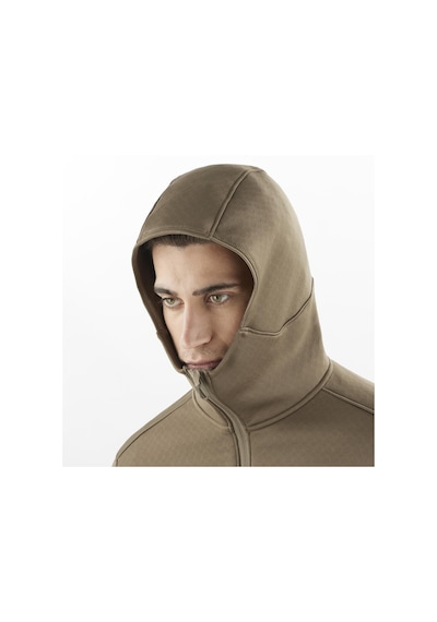 Salomon Outlıne Warm Erkek Kapüşonlu Polar Shıtake Lc2293400 Kahverengi