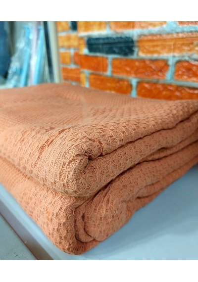 Şaheser %100 Pamuk Çift Kişilik Pike 240x220 Tek Pike -portakal Turuncu