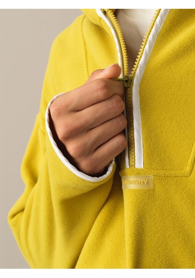 Xint Sarı Oversize Kapüşonlu Polar Sweatshirt 400525