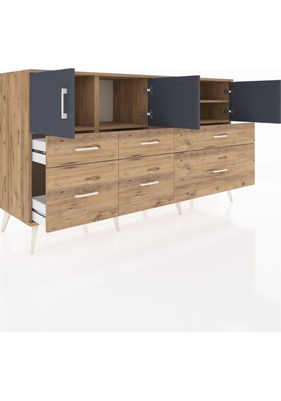 Hyperion Konsol 4 Raflı 6 Çekmeceli 4 Kapaklı 176x44x99 Çam-antra Çam-antrasit/çam Hyperion Konsol 4 Raflı 6 Çekmeceli 4 Kapaklı 176x44x99 Çam-antra Çam-antrasit/çam