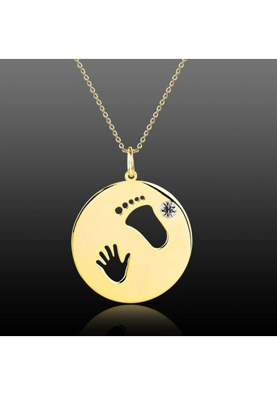 Kuyumcudukkani Bebeğimin El Ve Ayağı Kolyesi-35015-g Gold