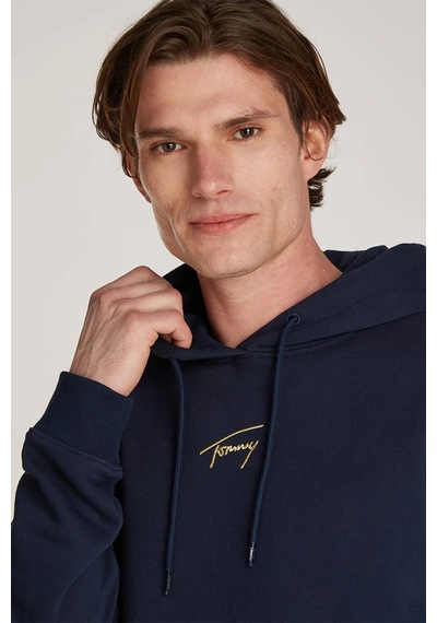 Tommy Jeans Pamuklu Regular Fit Kapüşonlu Sweat Erkek Sweat Dm0dm20507 C1g Lacivert