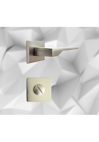Stilo Inox 5 Adet Oda 2 Adet Wc Kare Rozetli Kapı Kolu Set - Stılo Inox 5+2