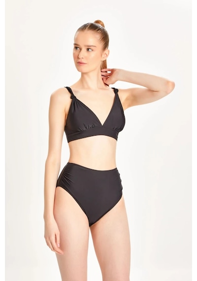 Too Salty Swimwear Kadın Toparlayıcı Yüksek Bel Arkadan Ayarlı Bikini Takımı 24s105st Siyah