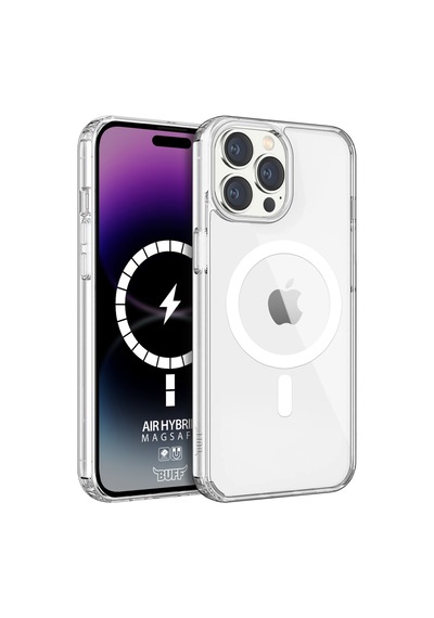 Buff Apple iPhone Uyumlu  14 Pro Max - 2x5d Ekran Koruyucu + Magsafe Kılıf + Lens Koruyucu Glass Şeffaf