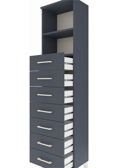 Arges Dolap 2 Raflı 7 Çekmeceli 44x30x182 Antrasit-antrasit Antrasit