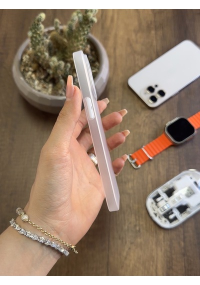Apple iPhone 13 Pro Uyumlu Süper İnce Mat Ultra Thin Silikon Kılıf Buzlu Beyaz