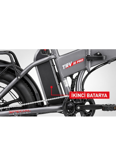 Skyjet Trvııı Pro W Çift Bataryalı 1000w Elektrikli Bisiklet Ayna Çanta Ve El Gazı Hediyeli Gri
