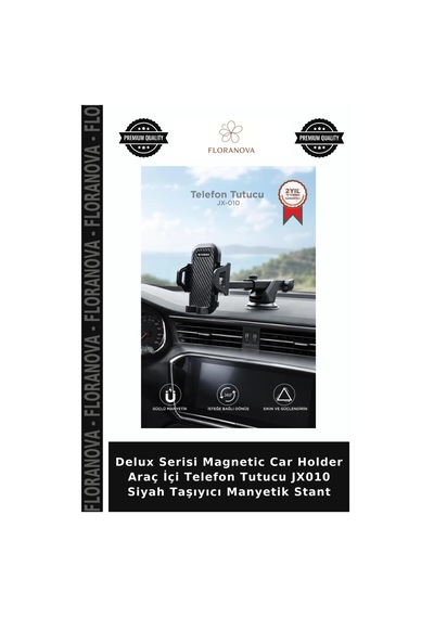 Delux Serisi Magnetic Car Holder Araç İçi Telefon Tutucu Jx010 Siyah Taşıyıcı Manyetik Stant