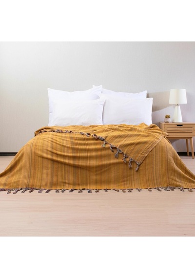 Püskül Boho Çift Kişilik Yatak Örtüsü Ve Pike /%100 Pamuklu İnce Hafif Yazlık Battaniye &amp Dekoratif Koltuk Çok Renkli