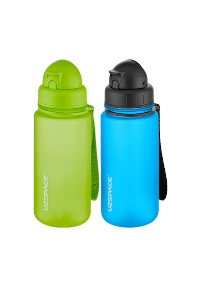 Uzspace 2'li Pipetli Tritan Matara Seti 400 Ml Fiftyfifty -3024seta Yeşil-Turkuaz
