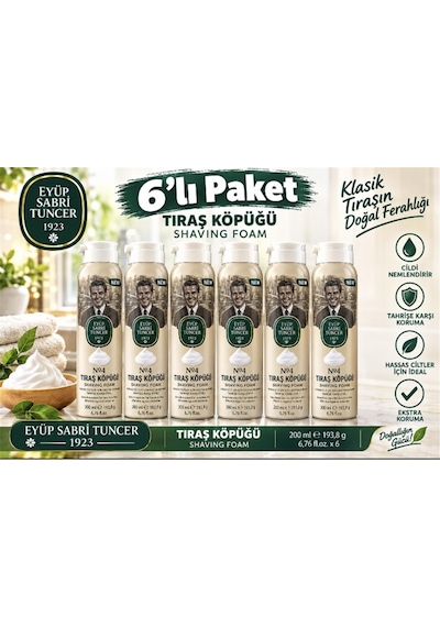 Eyüp Sabri Tuncer Tıraş Köpüğü No:4 - 200 Ml 6lı Paket