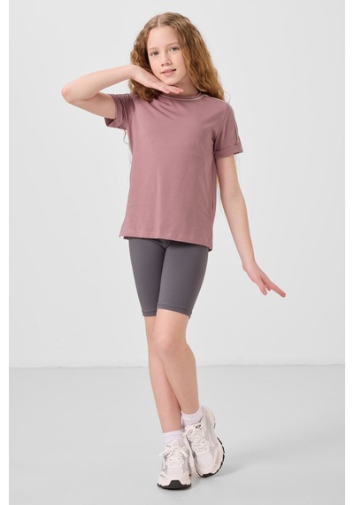 Tommylife Standart Fit Basic 3lü Paket Eflatun-gül Kurusu-koyu Gri Kız Çocuk Tayt - 75188 Koyu Gri-gül Kurusu-eflatun