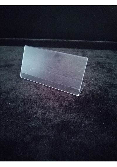 10 Ad Şeffaf Pvc Etiketlik İsimlik 8x4 Cm Kartvizitlik Ayaklı