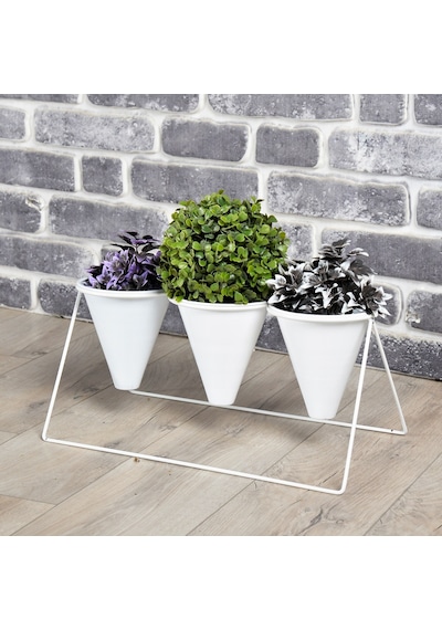 Fullreyon Vıpclass 3 Saksılı Metal Çiçek Standı - Saksılar Dahil - Vbb Diğer