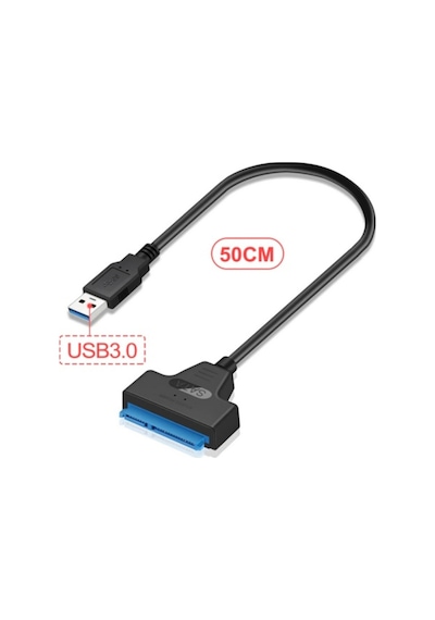 Usb 3.0 2.5 Inç Sata 4706P Ssd Hdd Hard Disk Kutu Kablosu 50Cm