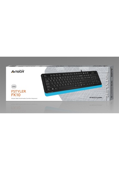 A4 Tech Fk10 Q Usb Fsytyler Mavi Tr Fn-multimedya Klavye