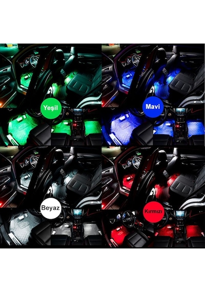 Ayak Altı Led Lamba Sese Duyarlı Led Müziğe Duyarlı Led 12 Led (440870900)