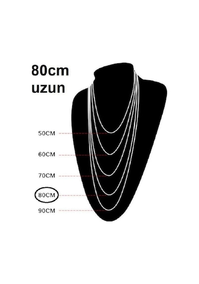 2mm Paslanmaz Çelik Top Boncuk Kolye Zincir 80 Cm Orta Uzunluk İnce Zincir Gümüş