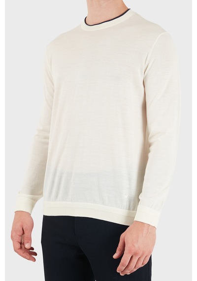Emporio Armani % 100 Yün Regular Fit Bisiklet Yaka Kazak Erkek Kazak Em006225 Af27805 U0003 Beyaz Emporio Armani % 100 Yün Regular Fit Bisiklet Yaka Kazak Erkek Kazak Em006225 Af27805 U0003 Beyaz