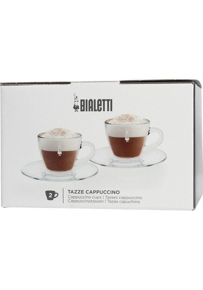 Bialetti Cam Cappuccino Fincanı 2 Adet Şeffaf