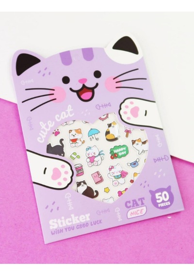 Hayvan Figürlü Puf Sticker Mor