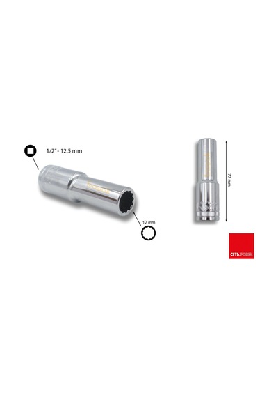 Ceta Form 12 Mm 1/2 12 Köşe Derin Lokma Anahtar C24-b12