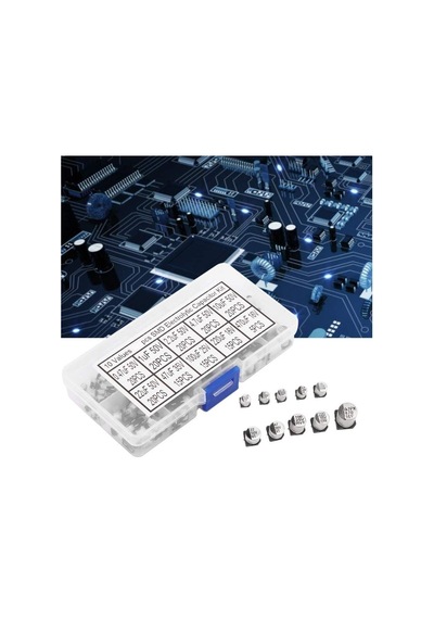 170 Adet 10uf/470uf Smd Elektrolitik Alüminyum Kondansatör Seti 10 Farklı Değerde Şeffaf Çantada