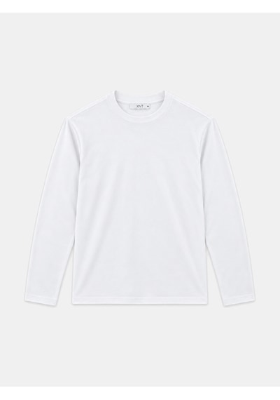 Xint Beyaz Slim Fit Bisiklet Yaka Modal Uzun Kol Tişört 502150