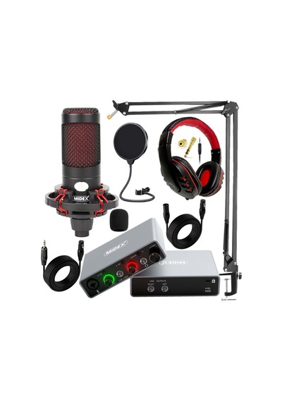 Midex Central-gr Pack-2 Stüdyo Kayıt Ekipmanları Glx-700gr Ses Kartı Cxn-30 Stüdyo Mikrofon