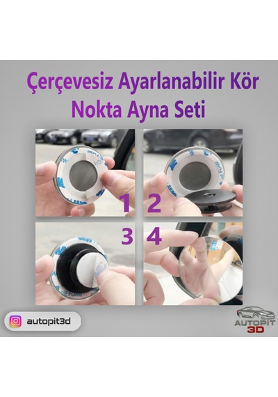 Kör Nokta Ayna Seti Çerçevesiz-ayarlanabilir