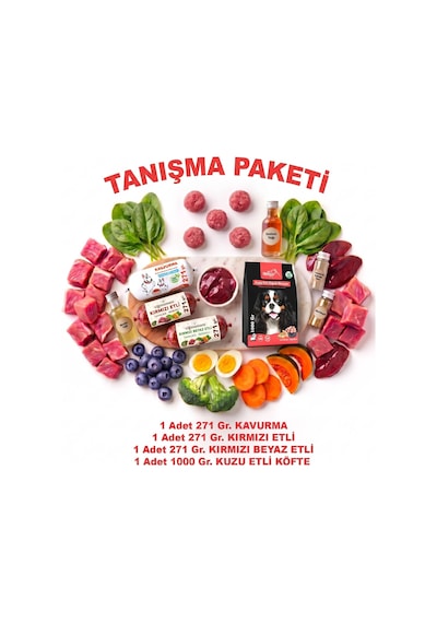Tanışma Paketi Kavurma Barf Kırmızı Ve Beyaz Etli Çiğ Mama Çeşitleri 4 Paket