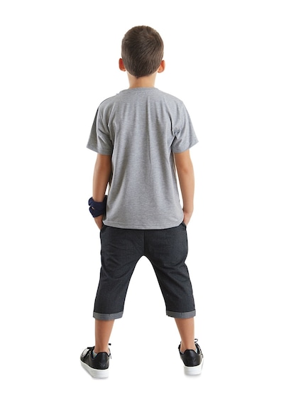 Denokids Mshb&g Cool Animals Erkek Çocuk T-shirt Kapri Şort Takım Çok Renkli