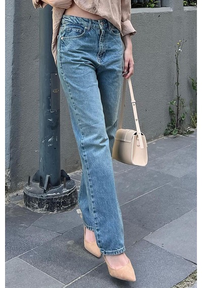 Madmext Mavi Straight Fit Kadın Jean Mg2034-mavi Mavi