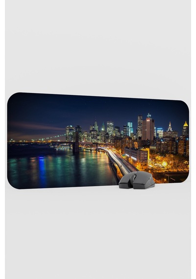 New York Amerika V4 70x30 Xl Gaming Kauçuk Kaymaz Taban Mouse Pad Fare Altlığı