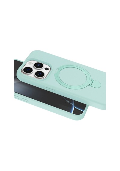 Apple iPhone Uyumlu 15 Pro Max Regal Magsafe Standlı Kapak - Su Yeşili İtdark50127