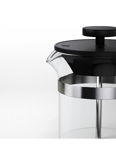 French Press 0,4 Litre Cam/paslanmaz Çelik Yükseklik: 17 Cm Çap: 8 Cm Siyah - Şeffaf