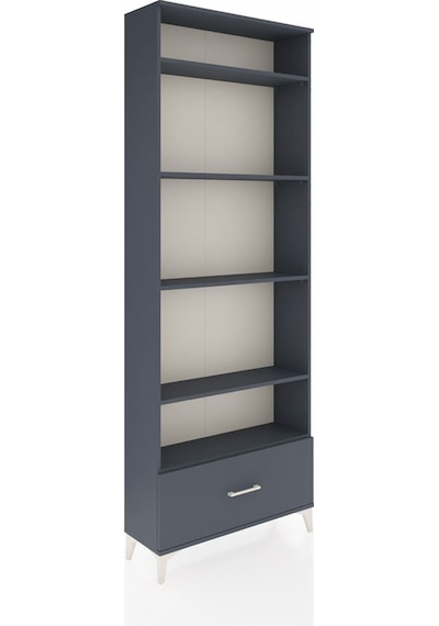Arges Dolap 5 Raflı Tek Çekmeceli 88x30x243 Antrasit-antrasit Antrasit