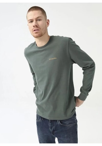 Columbia Csc M Basic Sm Logo Ls Tee Yeşil Erkek Tişört Cs0354-353 001
