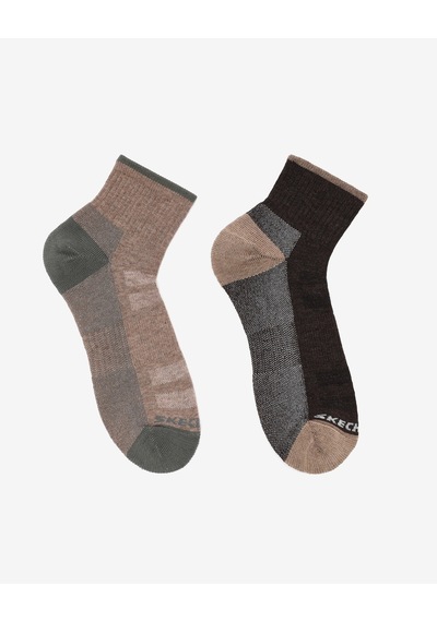 Skechers 1/2 Terry Traıl Qtr Crew - 2'li Paket Erkek Çorap Erkek Medium Brown Çorap S118740-210 Kahverengi