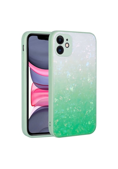 Zore İphone 11 Uyumlu Renk Geçişli Mermer Desenli Sert Silikon Ogaa Granit Kılıf-no5