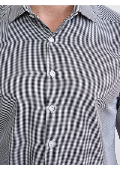 Lcw Busıness Siyah Slim Fit Ekose Erkek Gömlek