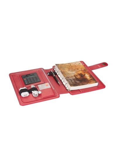 Organizer Ajanda Tarihsiz Kareli 4 Halkalı 20x26 CM - Kırmızı